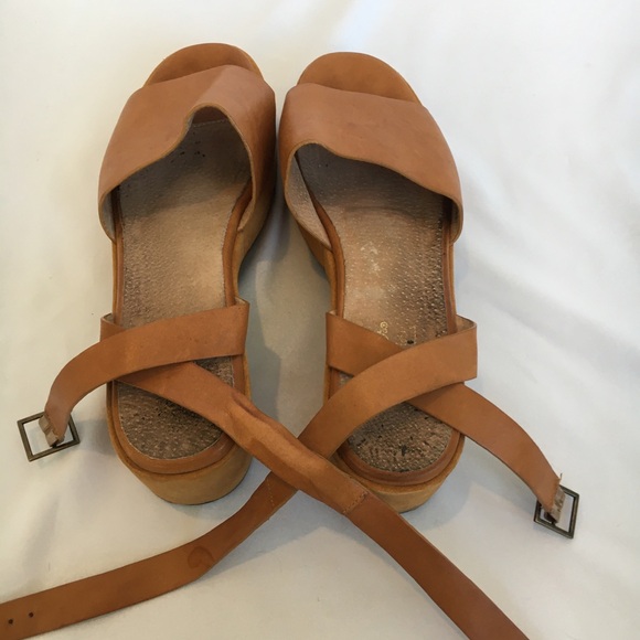 Seychelles Leather Suede Sandals Platform Shoes Size 11 42 Anthropologie Evereve - Picture 14 of 16